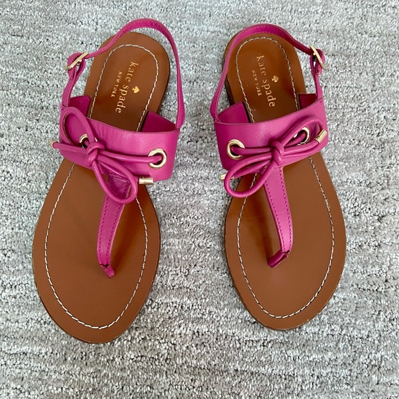 kate spade Shoes - Kate Spade Carolina Pink Leather Thong Sandal 7
